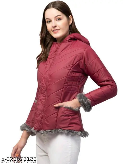 Georgette, long-sleeved Urbane Graceful waistcoat for women. Classic, Indian-made solid jacket