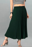 women's latest crepe skirt, trending solid pattern, size 28-34, Indian design