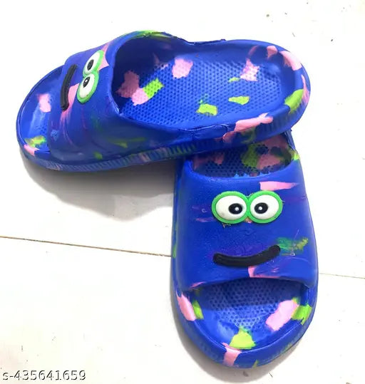 Printed net EVA slippers, lightweight and comfortable for kids (4.5-8 years), cartoon character design, daily wear