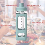 White plastic Kawaii water bottle with straw and strap, large portable square drinking bottle, 700ML. Ergonomic design meets style for everyday use, premium quality material