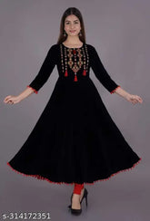 Rayon Aishani alluring kurti with three-quarter sleeves, solid color and various sizes available