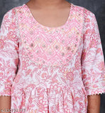 Kids rayon anarkali sharara kurti with embroidered dupatta, three-quarter sleeves, floor length for kids aged 4-5, 6-7, 8-9, 10-11, 12-13. Made in India