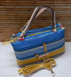 Yellow PU sling handbag for women and girls, featuring 5 compartments and printed net pattern. Perfect for everyday essentials and suitable for various styles. Great gift idea for special occasions like weddings or Christmas. High-quality PU material ensures durability and style