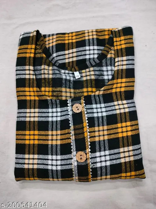 Checked woolen kurti for women (XXL, bust 44in, size length 42in), premium Indian-made winter wear