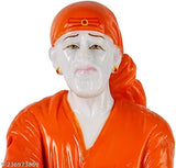 White polyresin Saibaba idol for car dashboard or home decor, 4.5" tall and handcrafted by skilled artisans. Great for spiritual decor in the northeast corner of living space. Perfect gift for housewarming, birthdays, weddings, festivals, or as a decorative piece at home, offices, factories, or bungalows. Made in India