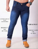 Men's dark blue denim slim fit jeans, AE-LL2 brand, solid pattern, size 28/30/32
