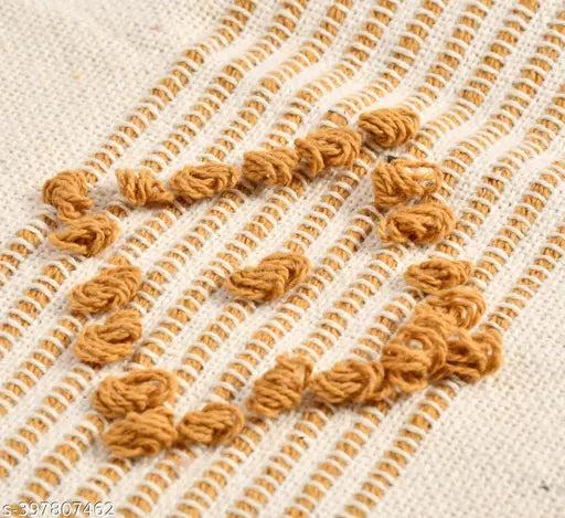 Multi-colored HomewayTex 100% Cotton Loop Lux Throw, perfect for sofa or bed, 52x70 inch, handwoven artisanal design, natural color palette, sustainable choice