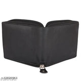 Black faux leather small women's wallet - 2 compartments, durable design, made in India