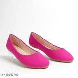 Pink textile party wear ballerinas, slip-ons and sneakers with printed designs, for formal and festive occasions. (India)