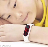 White LED band watch, cotton baseball cap with embroidered net pattern, Solid BRAND men's style from India trend collection
