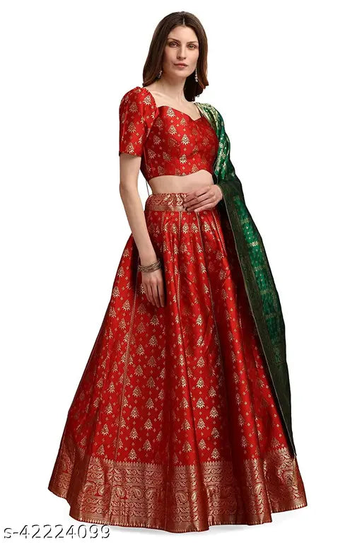 Pink & gold poly silk Anarkali Lehenga Choli, embellished with zari work, ideal for formal events