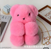 Synthetic fluffy bunny sling bag for women - adorable crossbody accessory with removable strap, perfect for everyday use