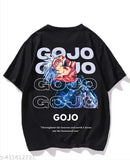 Black cotton round neck t-shirt featuring Naruto and Itachi anime characters print, oversized fit for men and women