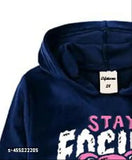 Vibrant printed velvet long sleeve hoodie for kids, playful fashion for everyday adventures