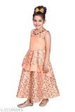 Silk blend sleeveless printed net Sky Heights party wear gown for modern kids (4-5 years, 22in bust, 24in length)