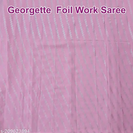 Pink Georgette Art Silk Saree with Embroidered Net Blouse, Indian women's fashion accessory