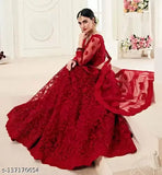Silk & net embroidered Lehenga Choli, traditional Indian wedding wear for party or festival