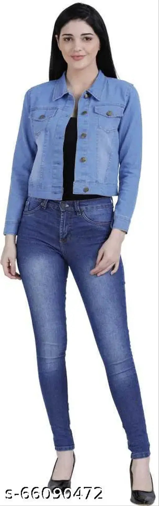 Stylish indigo denim jacket, size L, great for parties & outdoors, made in India