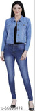 Stylish indigo denim jacket, size L, great for parties & outdoors, made in India