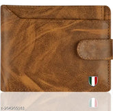 Black faux leather men's wallet, 5-card slot, 4 compartments, solid design, crypto wallet on display