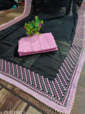 9mm sequence embroidered lace Georgette saree with intricate blouse, India-made partywear for women