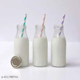 Clear glass water bottles, leak-proof and BIS/ISI certified for fridge storage, pack of 12