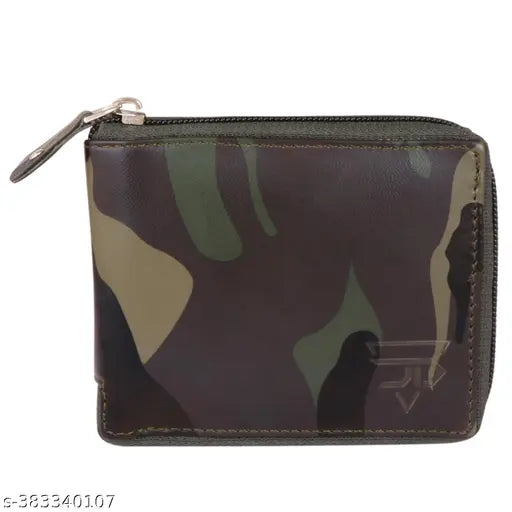 Multicolor faux leather wallet with 3 card slots, 2 currency compartments, 1 coin pocket, and 2 secret compartments. Genuine leather zipper design for men and women. Ethically sourced, RFID secure, ideal for everyday use