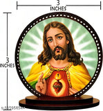 High-quality wooden, matte finish Lord Jesus ji idol for car dashboard and home decorative showpiece. Ideal for car interior and gifting purposes, 3"x3.2" (idol) x 3"x9" (hanging), Made in India product