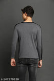 Cotton blend men's long sleeve Skittzz Colourblock t-shirt, solid pattern in various sizes