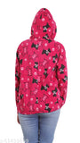 Women's polyester puppy print hooded winter jacket, full-zip closure, elastic waistband, suitable for winter occasions, mix of western, formal, and casual wear, side 2 pockets