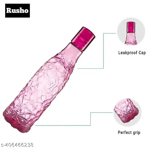 Crystal clear, multicolor plastic fridge water bottles (pack of 6), BIS/ISI certified for home and office use