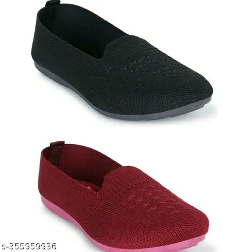 Textured mesh ballerina flats, comfortable and stylish, women's belly support - India sizes: IND-5, IND-6, IND-7, IND-8