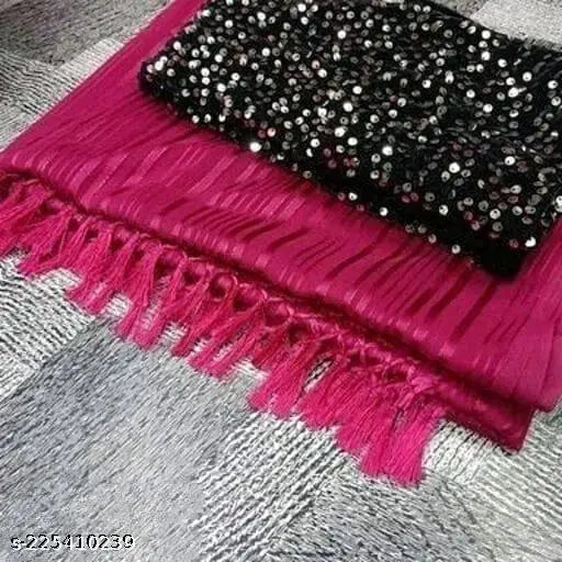 Georgette saree with velvet blouse, VETLESS sequined Indian free size