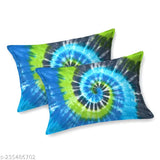 Handmade tie dye 100% cotton king size bedsheet with abstract print & 2 stitched pillow covers, ideal for summer use. Indian craftsmanship elevates bedroom aesthetic