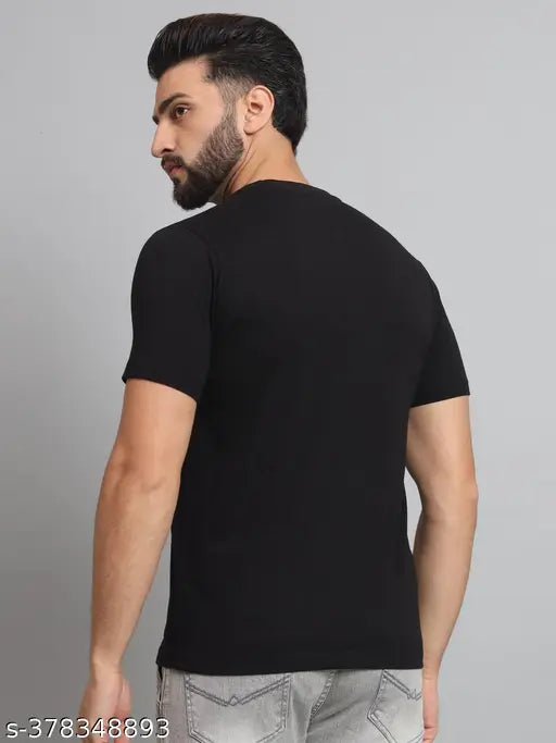 Indian cotton blend men's solid t-shirts - S, M, L, XL, XXL sizes