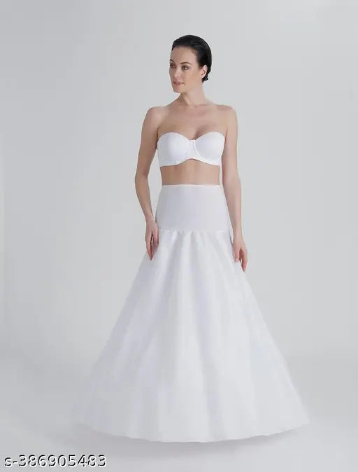 White net 2-layer petticoat for women's wedding dresses, size S-XXL, made in India