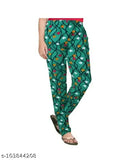 Comfortable cotton knee-length ladies payjamas with stylish prints and 2 front pockets, made in India