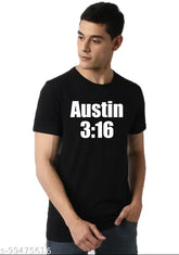 316 premium cotton Steve Austin WWE red & white short sleeves printed t-shirt, casual men's apparel, India origin