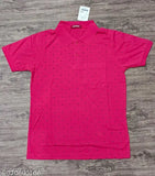 Cotton retro polo t-shirt for men, featuring printed design on short sleeves, size XL from India