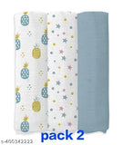 100% cotton organic muslin swaddle set (pack of 2) - ideal for AC room swaddling and layering, origin India