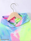 Tie Dye pattern cotton-blend kids hoodie, suitable for casual & party wear