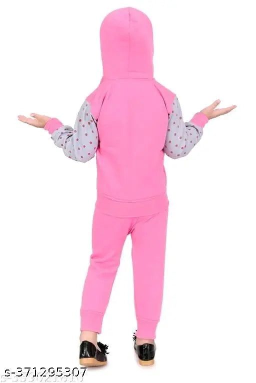 Warm winter kids girls sweatshirt & hoodie in solid color with printed designs, 100% cotton fleece for comfort and durability, ideal for outdoor activities, school, work, and casual wear. Made in India