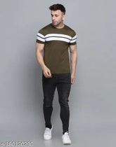 SEJAS trendy striped cottonblend men's t-shirt, regular fit, full sleeve - casual wear, best comfort