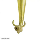 Golden brass Gomukh Shringi for Shivling Abhishek, ornate ritual vessel for pouring water over deity statues