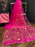 New Launching net fabric Full Jaal work saree with heavy brocade blouse, Indian hand-embroidered zari woven Net & Brocade
