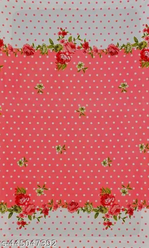 Pink Glace Cotton Floral Design Double/Single Size Flat Bedsheet with 2 Pillow Covers, soft, breathable, wrinkle-free (90 x 90 inches)