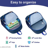 Polyester school backpack, Blue Vollyball design, perfect for class 1 to 8 students