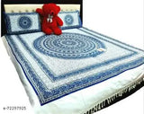 Pure cotton, king size double bedsheet. Superfine quality, colorblocked flat sheets prescribed by doctors for comfortable, antibacterial sleep. Pack includes 1 sheet and 2 pillow covers. Ideal for summer use in India