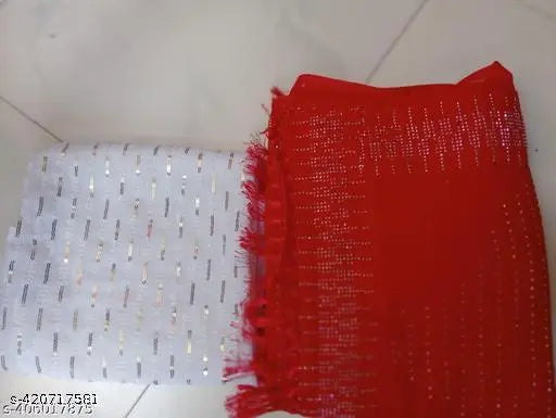 White Georgette blouse with diamond hot fix and heavy sequence embroidery, Bollywood-inspired