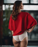 Oversized cotton t-shirt for women, printed net pattern, short sleeves, off-shoulder design - India